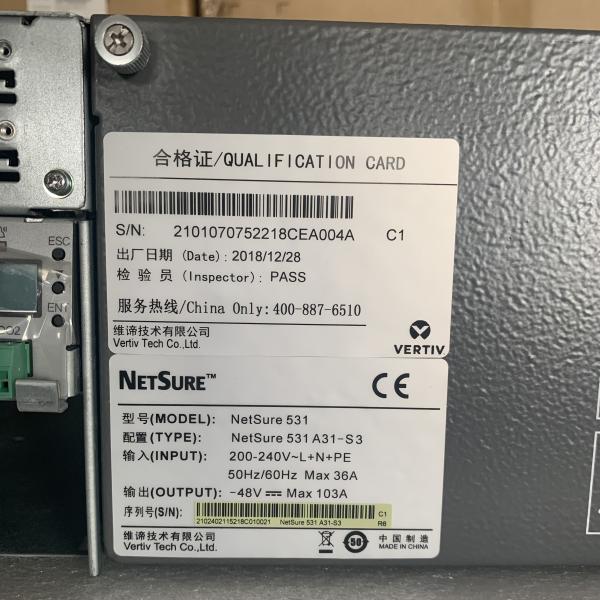 Cheap Vertiv 48V 90A Embedded DC Power Supply System Emerson Netsure 531 A31-S3 With R48-2000A3 R48-2000e3 Rectifier Module for sale