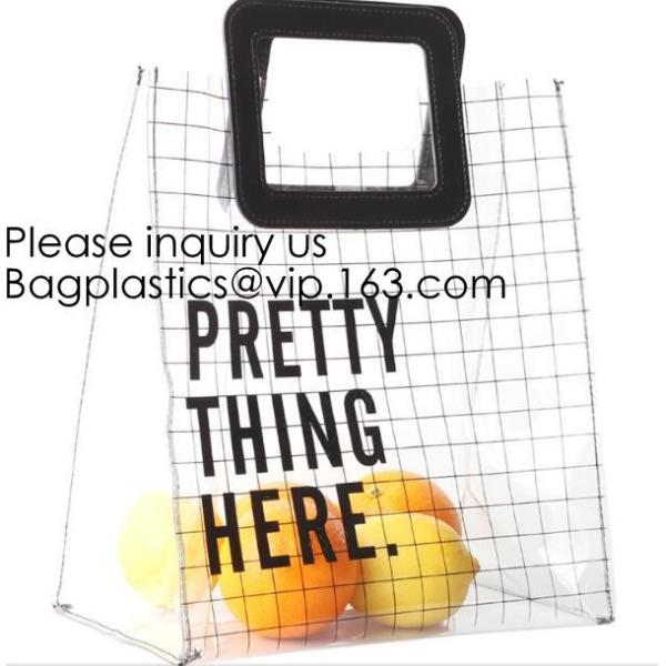 Compact Multi-purpose Handbag-style Transparent Glitter Cosmetic Pouch with Zipper Pocket on the Back, bagease, bagplast