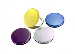 Quality Jelly Color PU Portable Makeup Mirror Round Ladies Handbag Mirrors Foldable wholesale