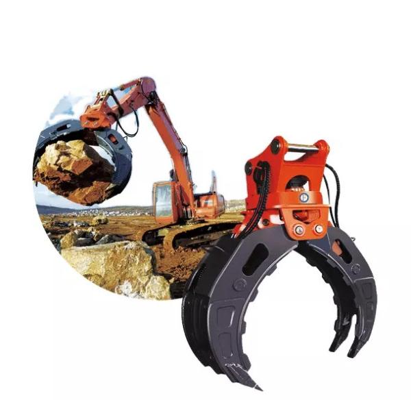 Q345B Excavator Hydraulic Manual Grapple For Heavy Work Rock Stone Wood Car