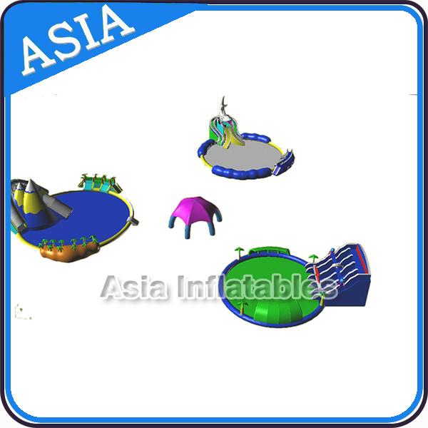 Cheap Removable Inflatable Water Park Pool , Inflatable Slide And Pool , Inflatable WaterPark With Pool and Slide for sale