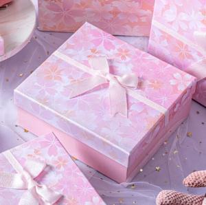 China 1.5-3mm Cardboard Luxury Packaging Gift Box pink Eco Friendly Packaging Box on sale
