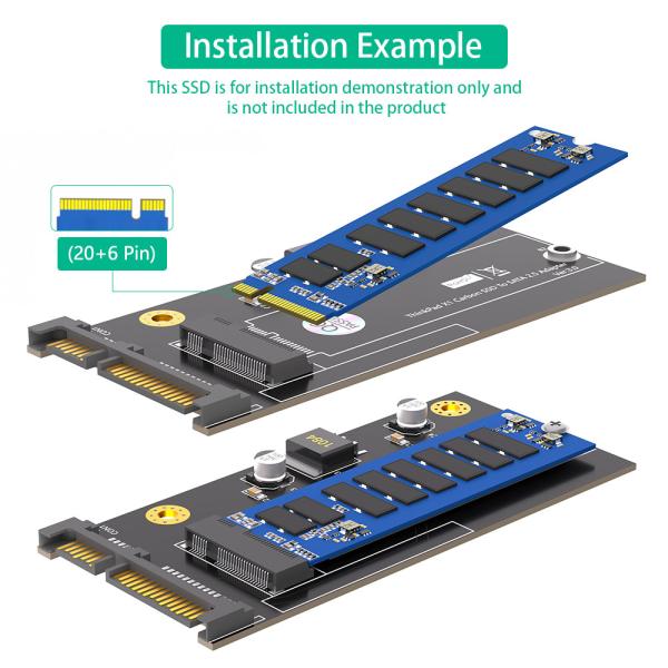 20+6 Pin SSD to SATA 2.5" Adapter Card Converter For Lenovo Thinkpad X1 Carbon SSD dimension is 70 x 21mm,