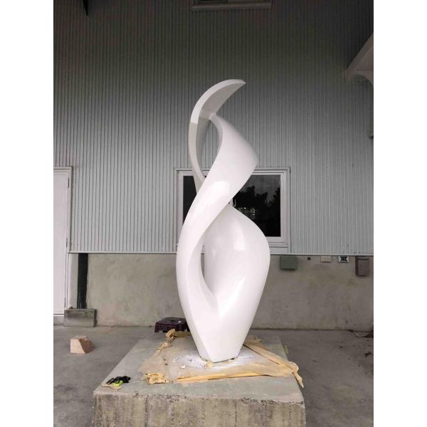 Modern Outdoor Metal Lawn Sculptures Stainless Steel White Painted Finish