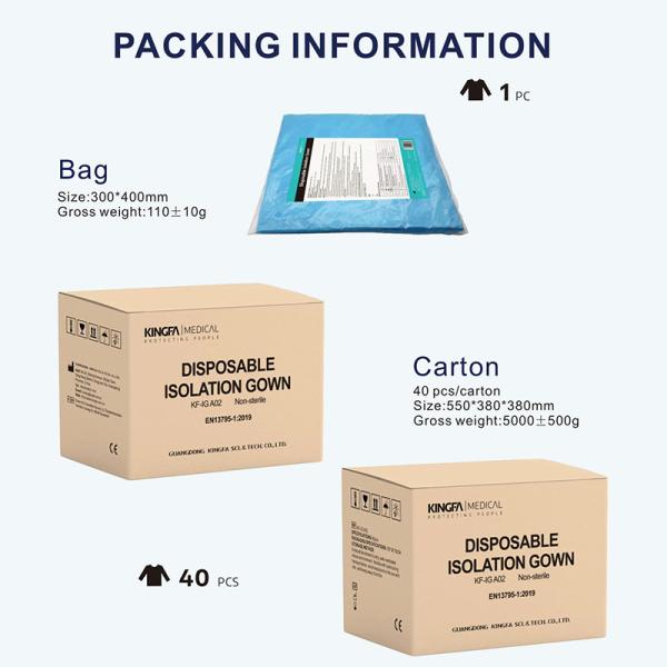 3XL Medical Disposable Sterilized Surgical Gown Surgeon Non Woven Protective Gown ODM