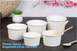 China Disposable paper hot soup cup with paper flat lid,microwaveable deli container disposable plastic hot soup cups bagease on sale