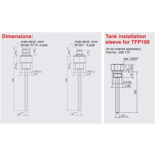 Hydac TFP Temperature Transmitter Sensor 104-000 904696