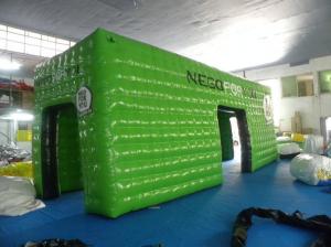 China Green Square Inflatable Event Tent with 0.6mm - 0.9mm PVC Tarpaulin , Waterproof and Fire Resistant on sale