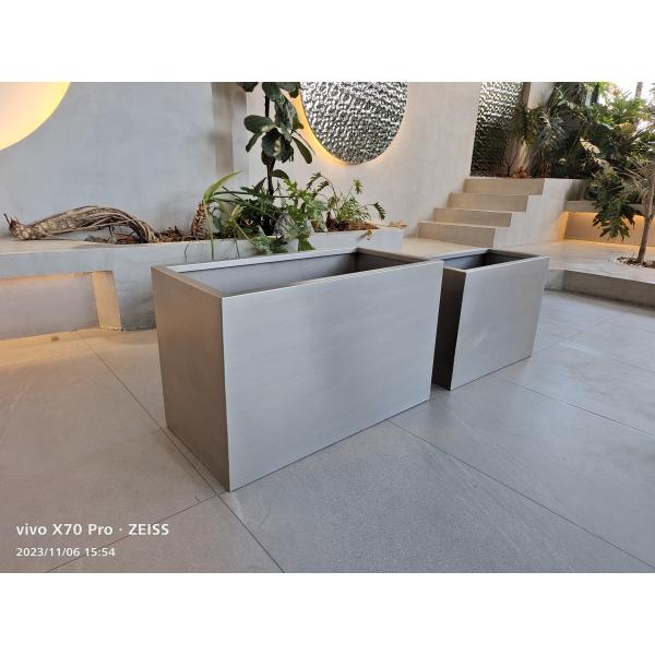 Custom Stainless Steel Rectangular Garden Planter Extra Large Metal Flower Pot