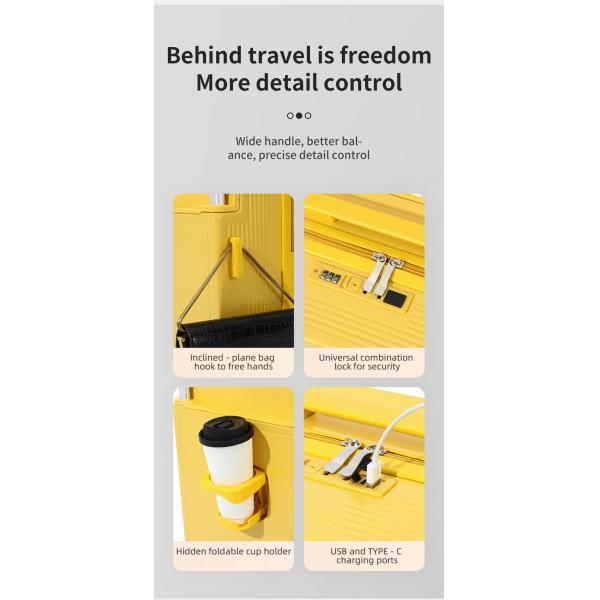 Macaron color trolley case handle detail