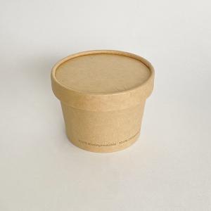 China Hot Soup Paper Cup With Lid 8oz 240ml PE Coated Kraft Takeaway Noodle Bowls on sale
