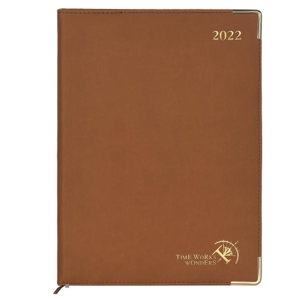 Cheap Annual Planner Brown Vertical Layout with Hourly Schedule And Corners for Easy Tracking for sale