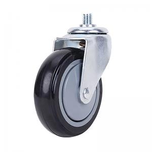 Quality 4 Inch Shopping Cart Casters Wheels Polyurethane Tread Wheel Swivel Thread Rod wholesale