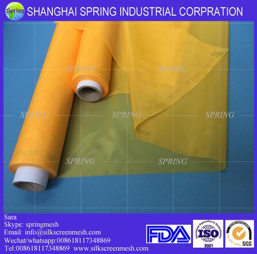 Cheap White/Yellow 32T-55PW 100% Monofilament Polyester Screen Printing Mesh Fabric/Screen Printing Mesh for sale