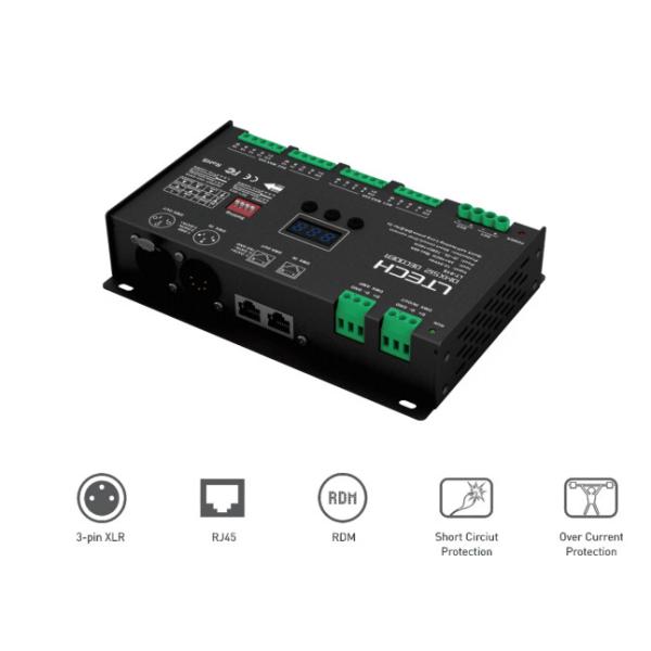 Led 16 Channel DMX Decoder Constant Voltage DC12V-24V 3A*16CH RJ45/XLR Port