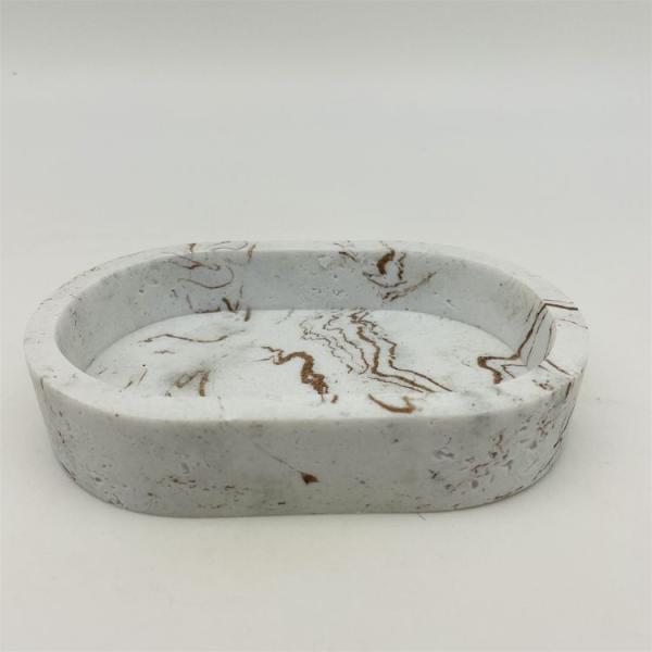 Marble Print Look Sand Stone Bathroom Accessories Set For Bathroom Cleaning