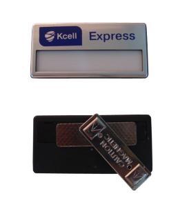 China Custom Silver Magnetic Name Tag – Durable, Reusable Badge With Logo And Insert Window on sale