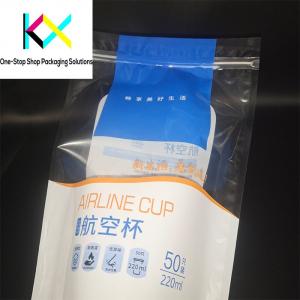China 3 Side Seal Flat Pouch Commodity Packaging With Zipper For Plastic Cup on sale