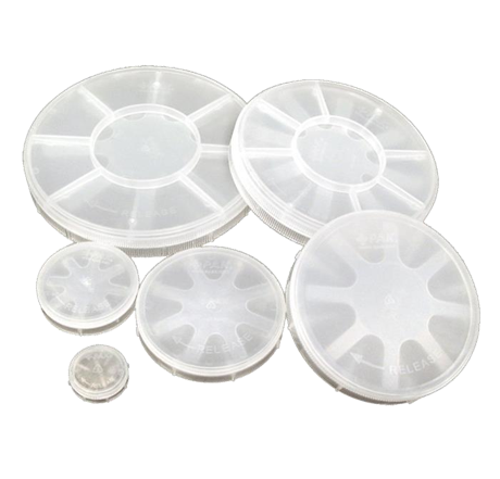 Single-piece Horizontal Wafer Packaging Box 1"-12" PP PC Wafer Transporter With Foam Cushion