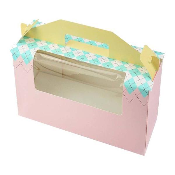 Cheap Custom cupcake packaging paper box with clear window    High quality cake  color box with handle for sale