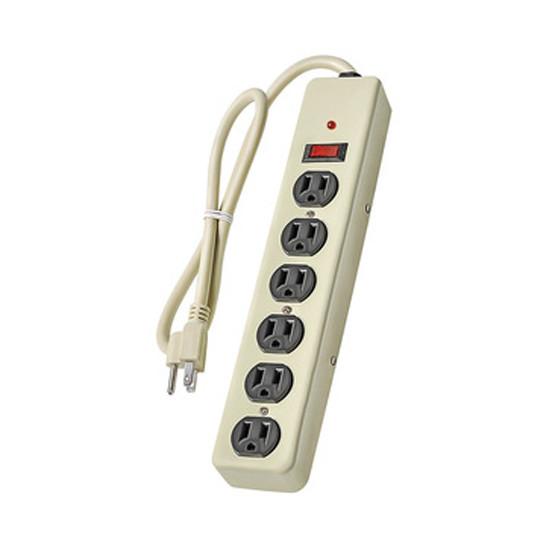 Cheap 6 outlet Metal UL Power Strip and Extension Socket With 15A Circuit Breaker Surger Protector Reset Switch for sale