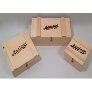 Natural Style Custom Wood Serving Tray , Rectangular Serving Tray With Lid