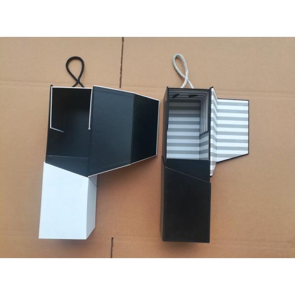 Luxury Folding Cardboard Box With Magnetic Closure Packaging Wine Bottle Handmake