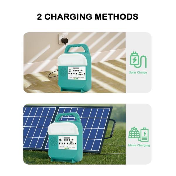 Multifunction Solar Emergency Light System Rechargeable Remote Control Led