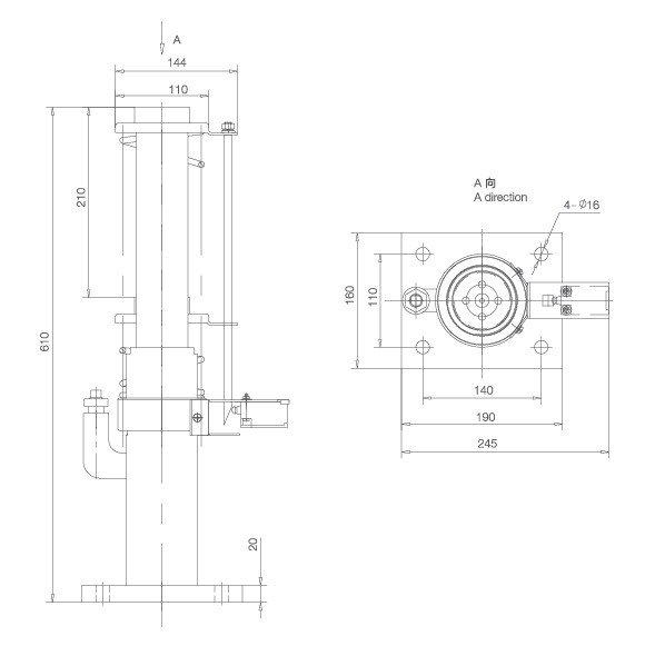 Volume 0.8L Elevator Spare Parts / N46 Oil Buffer Rated Speed ≤ 1.75M/S