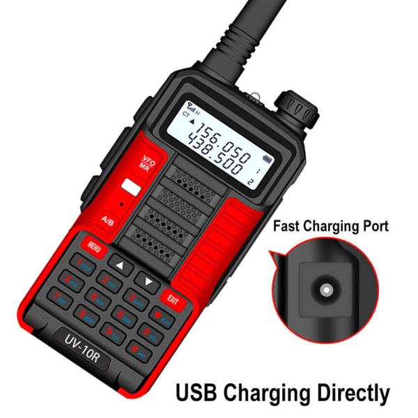 BF-UV10R Walkie-Talkie with 4800mAh Battery IP54 Waterproof and 10W High Power Two Way Radio