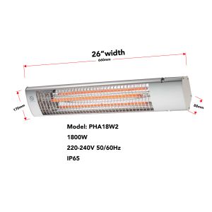 Buy cheap IP65 1800W Electric Patio Heater Infrared Radiant Heat Carbon fiber heating from wholesalers