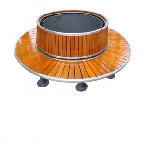 China Rustproof Circular Garden Tree Seats With Solid Wood Metal Material ODM on sale