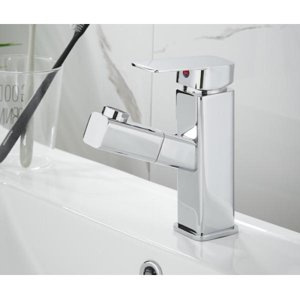 SUS314 Rotatable Sink Pull Out Dual Spout Kitchen Tap Sanitary