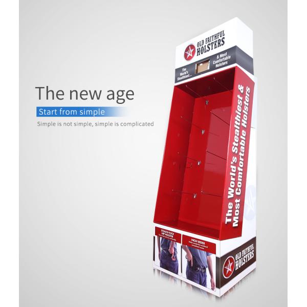 Holsters Cardboard Hook Display , Eco - Friendly Red Power Wing Display