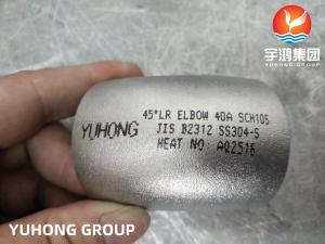 Quality SS Pipe Fitting JIS B2312 SUS304 1.4301 45 Degree LR Elbow Oil And Gas wholesale