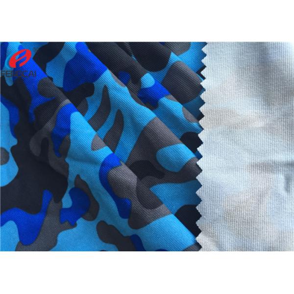 4 Way Stretch Polyester Spandex Printed Fabric Weft Knitted Fabric For Sportswear