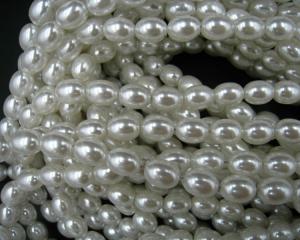 Quality DIY Handmade Whtie Color 8mm x 12mm Oval ABS Plastic Pearls Loose Beads wholesale