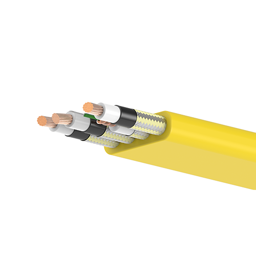 Type PROTOLON(FL)-LWL (N)TSFLCGEWOEU Flat Reeling Cable 8.7/15 KV With Graded-Index Fibre For High Mechanical Stresses
