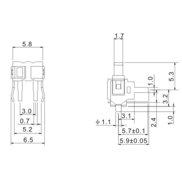 Low Voltage Micro Detector Switch Contact Resistance 1OMH max Copper