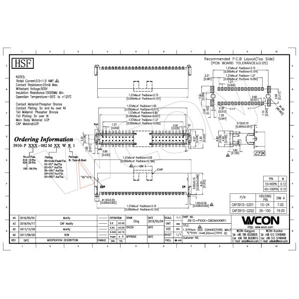 WCON Male Straight Connector Lcp Black Sn Over Ni For Financial Manufacturing