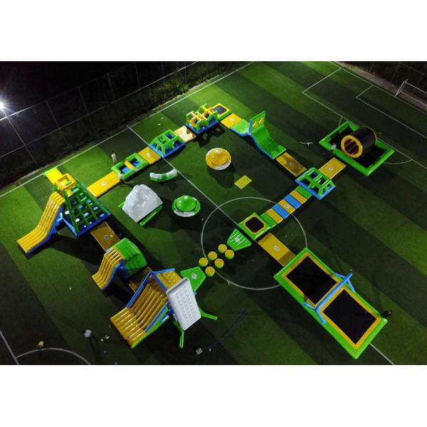 PVC Tarpaulin 0.9mm Giant Green Inflatable Water Park / Bounce Jumping Bed for Kid