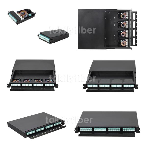 Powder Coating 1U 96 Cores MTP MPO Cassette Fiber Cabling System SVHC