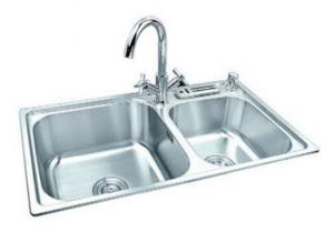 Quality Rectangular Stainless Steel Double Sink With Drainer Simple Installation wholesale