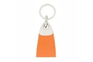 Quality Orange Color PU Leather Key Chains Sewing Personalized Custom Key Holder wholesale