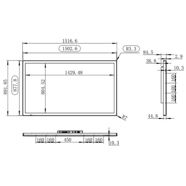 65-Inch Linux Touch Embedded Display for Conference Rooms, Advanced Medical Interfaces, Control Centers, and Smart City Infrastructure