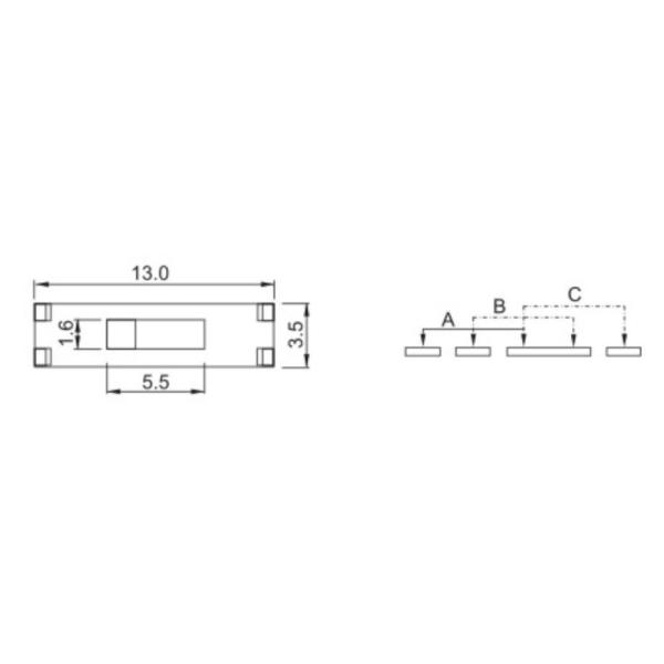 AC Power Sp3t Slide Switch DC 4V 300mA 3 Pin For Hair Dryer