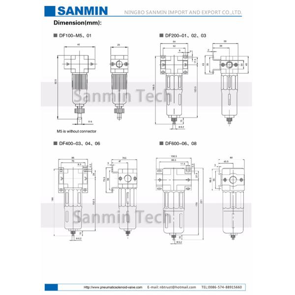 Professional Pneumatic FRL Unit Electronic Air Regulator Filter Lubricator OF / DF