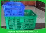 Space Saving Heavy Duty Plastic Crates , Stackable Storage Containers Nested