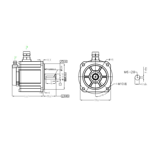 Low Voltage AGV Drive Motor 3000rpm 2000W 130x130