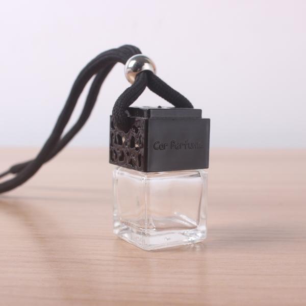 Transparent Glass Car Perfume Bottle With Colorful Wooden Lid And String